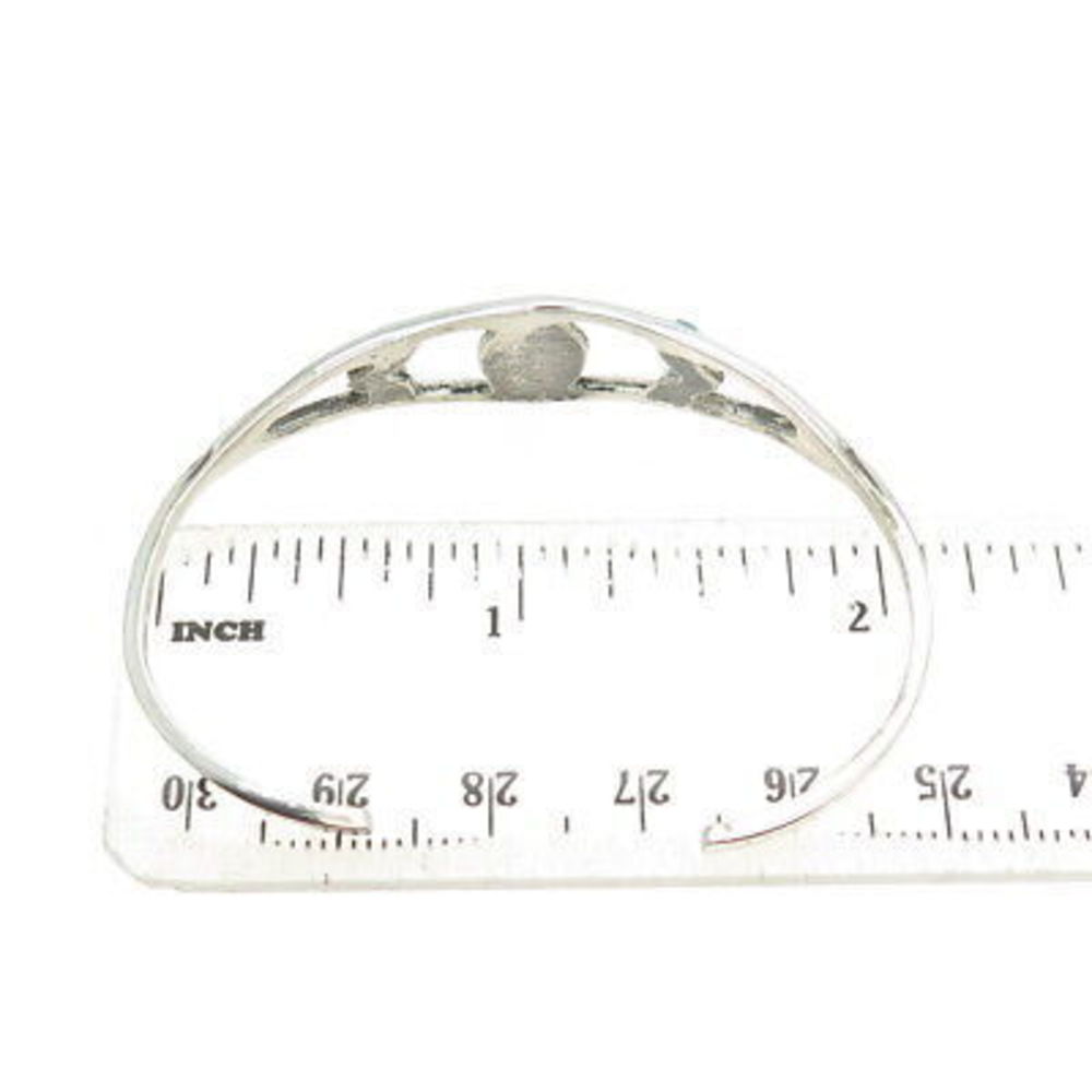 Old Pawn 925 Sterling Silver Vintage Turquoise Inlay Adjustable Bracelet 5.75" - Picture 2 of 7